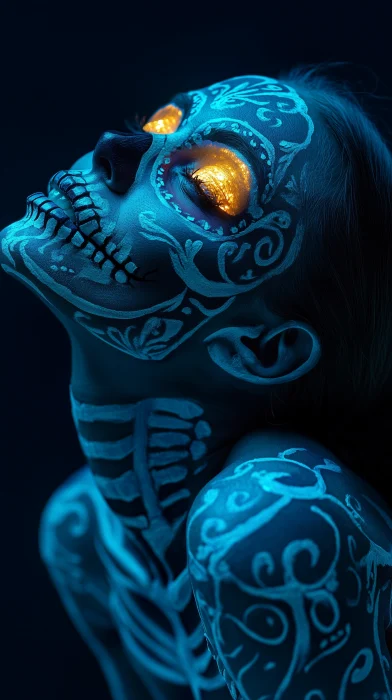 Bioluminescent Sugar Skull