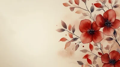 Blooming Flowers Watercolor