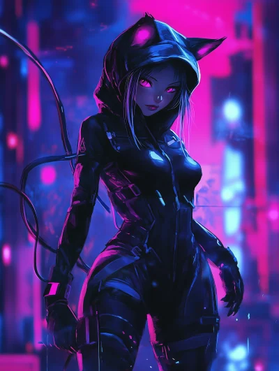 Cyberpunk Cat Girl