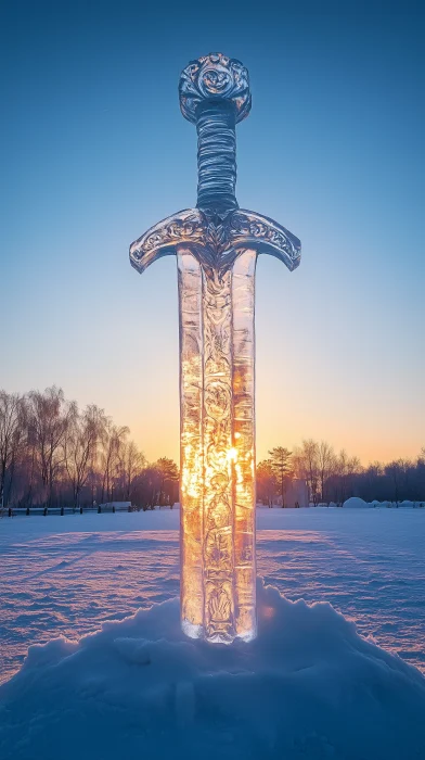 Knight’s Sword Ice Sculpture