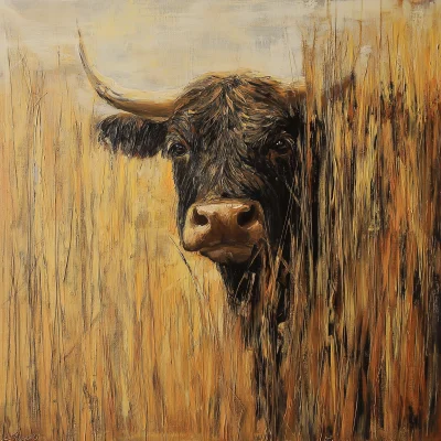 Bull in Tall Grass