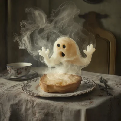 Ghost Eating Vanilla Bread