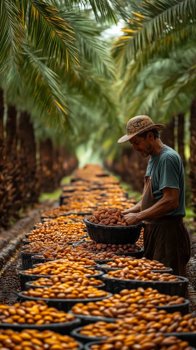 Collecting Dates at Palm Tree Farm