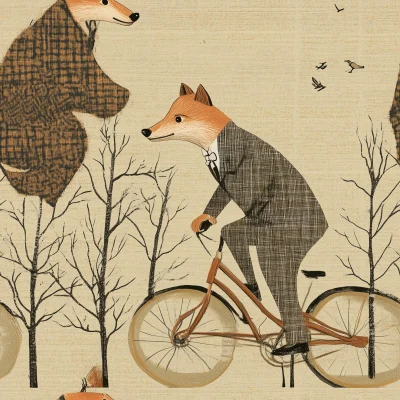 Fox Riding a Bike