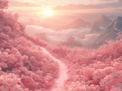 Dreamy Pink Landscape