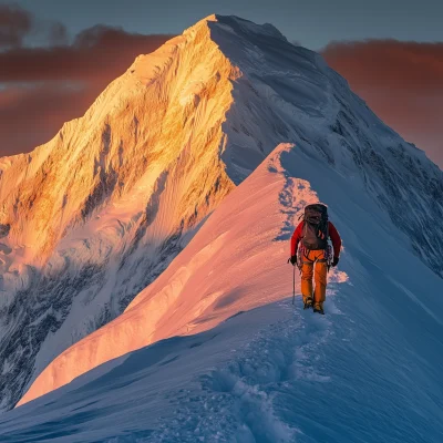 Climber on Snow