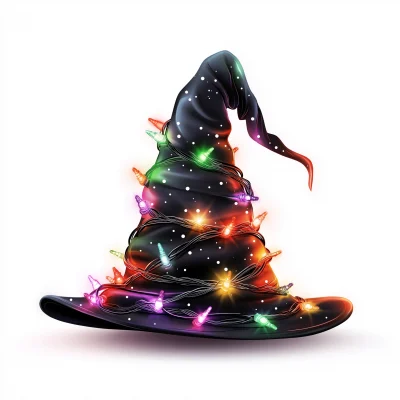 Witch Hat with Christmas Lights