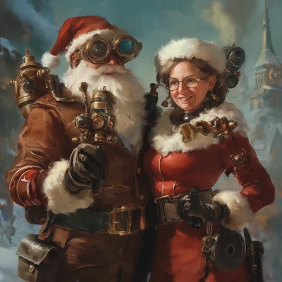 Steampunk Santa and Mrs. Claus