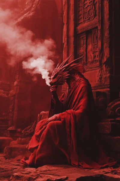 Red Dragon in Monks Robes