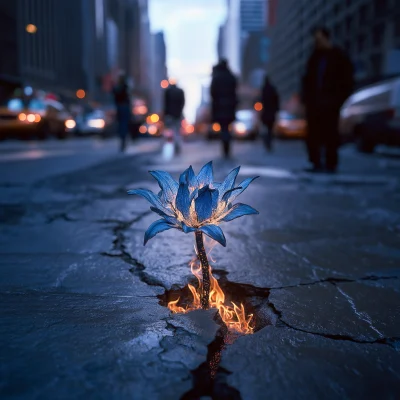 Burning Blue Flower