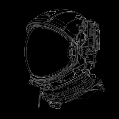 Astronaut Helmet Line Drawing