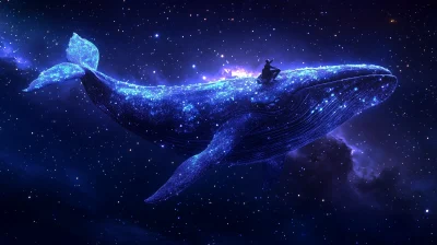 Surreal Whale in Space