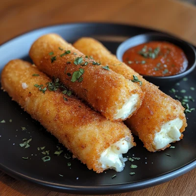 Mozzarella Sticks on Plate