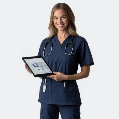 Confident Nurse with Tablet