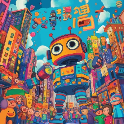 Vibrant Cartoon Celebration in Hong Kong