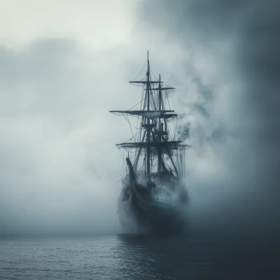 Pirate Ship in Fog