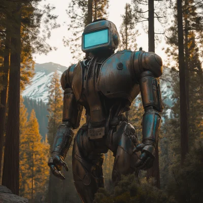 Giant Robot in Sequoia Forest