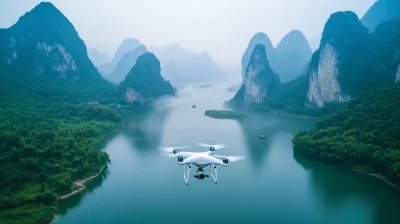 Drone Over Li River