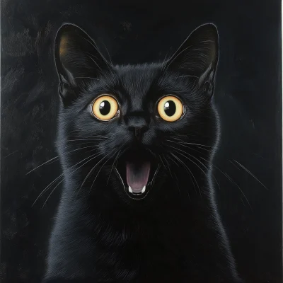 A Shocked Black Cat