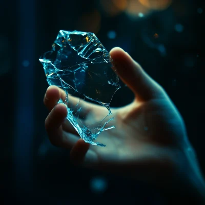 Broken Glass in Hand