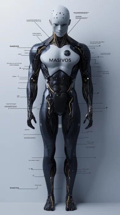 3D Rendered Humanoid Cyborg