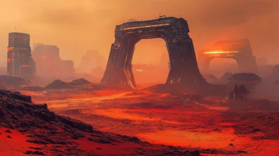 Futuristic Martian Cityscape