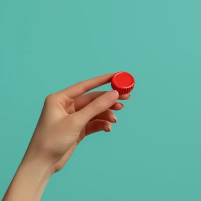 Woman Holding Bottle Cap