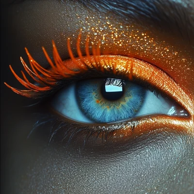 Eye with Orange Eyelashes