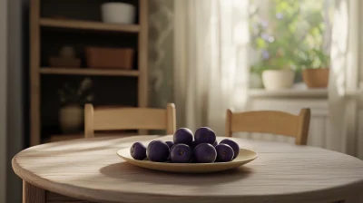 Purple Plums on Kids Plate