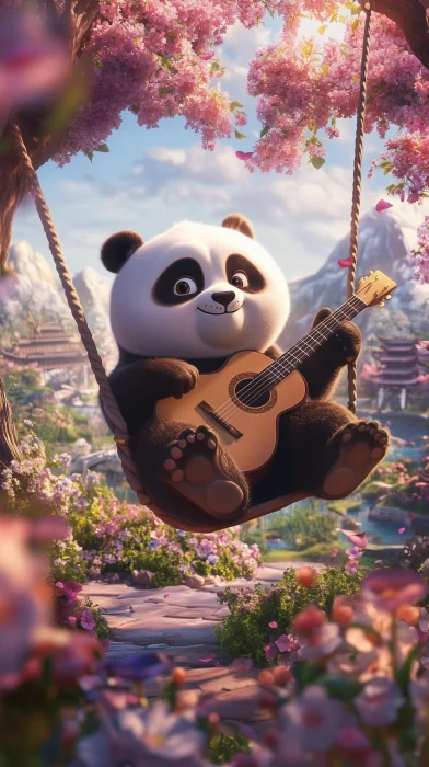 Panda Playing Guitar