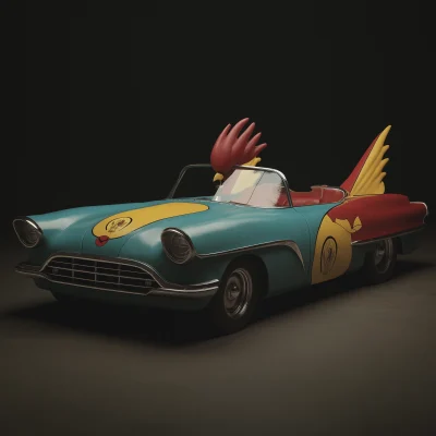 Rooster Inspired Superhero Car