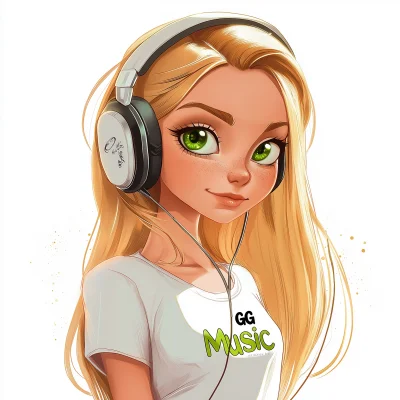 Blonde Girl in Headphones