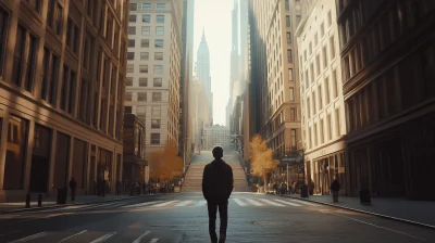 Man Walking in City