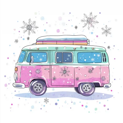 Hippie Van in Winter