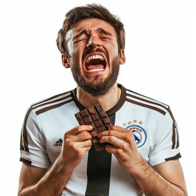 FIFA Fan Enjoying Chocolate