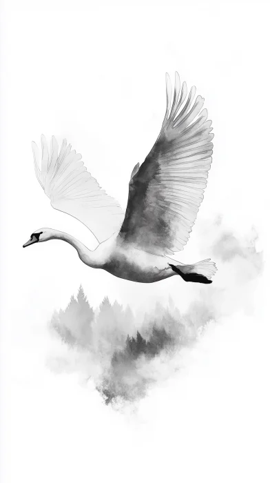 Swan in Flight