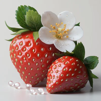 Fresh Strawberry on White Background