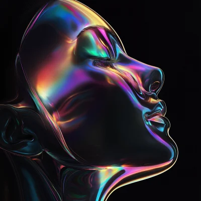 Futuristic Holographic Head