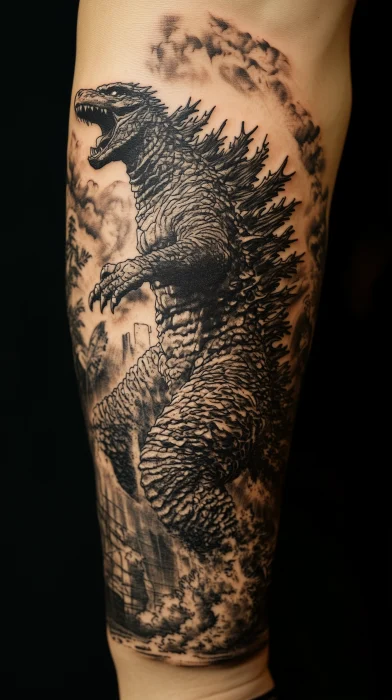 Godzilla Tattoo Sleeve