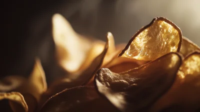 Delicious Potato Chips Macro Shot