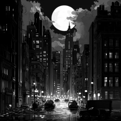 Moonlit Cityscape