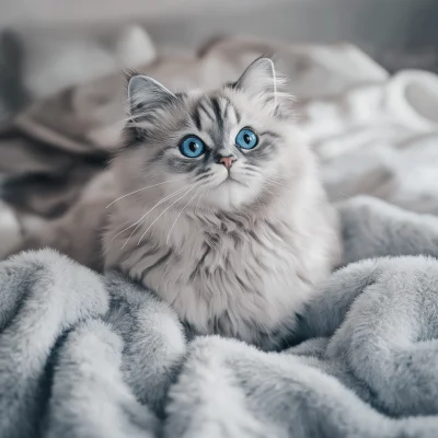 Elegant Grey Persian Cat