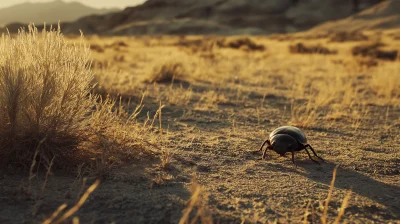 Dung Beetle on the Desert Floor