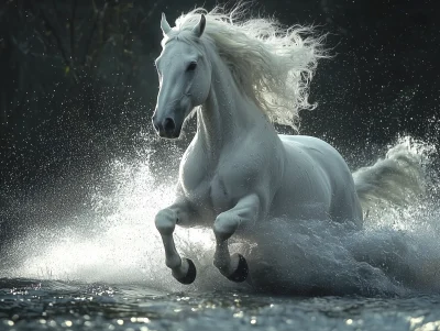 Running White Horse