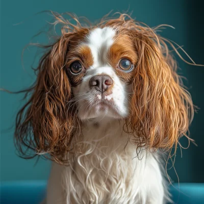 Tangled King Charles Spaniel