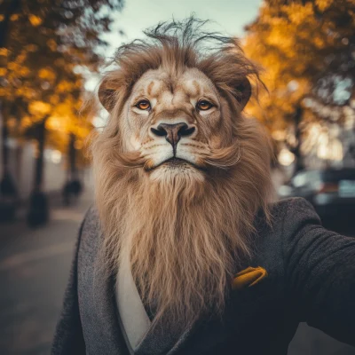 Cinematic Lion Selfie