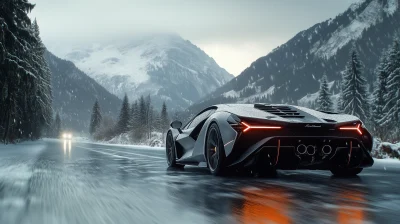 Lamborghini Sián in Snowy Mountains