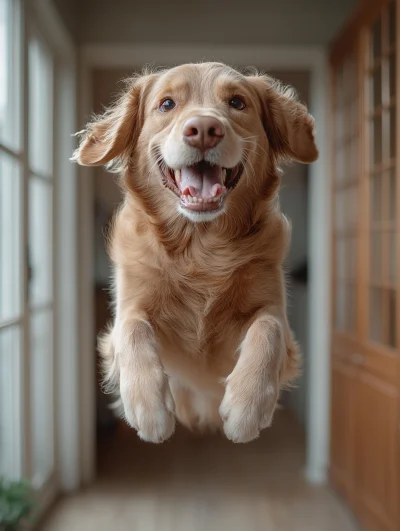 Happy Dog Jumping