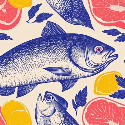 Vintage Mediterranean Fishes Design