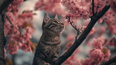 Cat Climbing a Tree